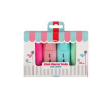 Mini Marca Texto Tons Pastéis 4 Cores Com Cheiro - Brw Mini Marca Texto Tons Pastéis 4 Cores Com Cheiro - Brw