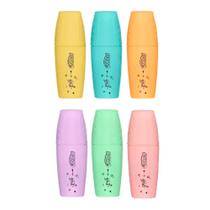 Mini Marcador de Texto Tons Pastel 6 Cores - BRW