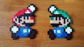 Mini Mario e Mini Luigi - 2 Figuras PixelArt