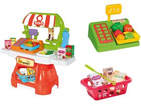 Mini Market Mercadinho com Acessórios Brinquedos Educativos Tateti 3 anos Faz de Conta