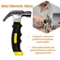 Mini Martelo 16cm Compacto Unha Curva Aço Carbono Cabo emborrachado Ferramenta Precisão Trabalho Artesanato