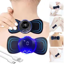 Mini Massageador Elétrico Portátil Cervical EMS Alivia Dores Corpo Pescoço