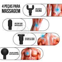 Mini Massageador Elétrico Relaxamento Muscular Facial Físico Fitness 6 Níveis - Fascial Gun Preto