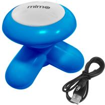 Mini Massageador Mimo Massager Portátil USB Pilha Azul