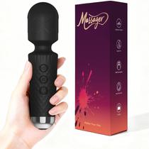 Mini massageador preto de silicone recarregável com 20 modos e 8 velocidades Mini massageador preto de silicone recarregável com 20 modos e 8 velocidades