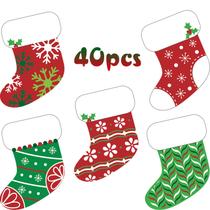 Mini meias de Natal coloridas Blulu, 40 peças, recortes de 15 cm Mini meias de Natal coloridas Blulu, 40 peças, recortes de 15 cm