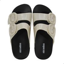 Mini Melissa Cozy Slide Infantil Preto e Bege Mini Melissa Cozy Slide Infantil Preto e Bege