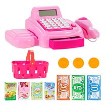 Mini Mercadinho Caixa Registradora Brinquedo Para Meninas Com Calculadora Luz E Som