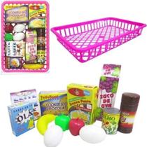 Mini mercado com alimentos frutas brinquedo menina menino Mini mercado com alimentos frutas brinquedo menina menino