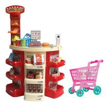 Mini Mercado Infantil Caixa Registradora Carrinho Compras