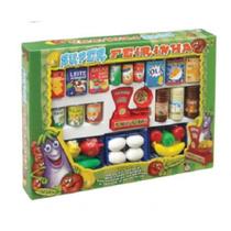 Mini mercado infantil super feira feirinha de brinquedo educativo completo com 33 peças - Pica Pau