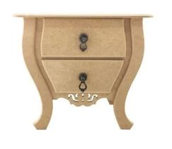 Mini Mesa de cabeceira com 2 Gavetas e Puxador 30x18x26 Mdf Madeira