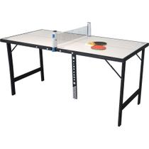 Mini Mesa de Ping-Pong Portátil com Kit 1 Rede Retrátil + 2 Raquetes + 3 Bolinhas Bel
