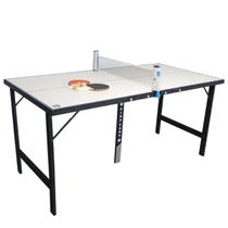 Mini Mesa de Ping Pong Portátil Dobrável com Kit 1 Rede Retrátil 2 Raquetes 3 Bolinhas Belfix