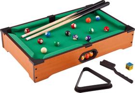 Mini Mesa De Sinuca Infantil Em Madeira MDF Com Tacos Bolinhas E Acessórios Inclusos Portátil