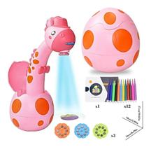 Mini Mesa Ovo De Desenho Projetor Infantil Led Girafa Rosa