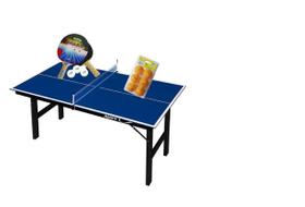 MINI MESA PING PONG Júnior MDP 12mm KLOF 1003 + Kit 5055 + Kit 6 Bolinhas Laranja