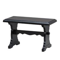 Mini mesa preta Dollhouse Furniture em madeira compensada de escala 1/12 Mini mesa preta Dollhouse Furniture em madeira compensada de escala 1/12
