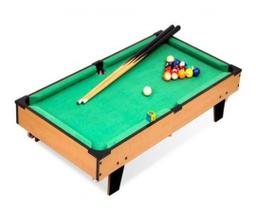 Mini Mesa Sinuca Bilhar Infantil MDF De Bancada 69x17x37
