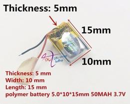 Mini Micro Bateria 3,7v 50mah 5mm X 10mm X 15mm - Mini Micro Bateria 3,7v 50mah 5mm X 10mm X 15mm -