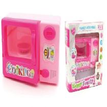 Mini Micro-Ondas Didático para Cozinha de Brinquedo - Crianças e Bonecas