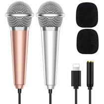 Mini microfone de voz PoP para iPhone iPad ASMR prateado/rosa