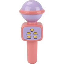 Mini microfone karaoke infantil com som e luz bbr