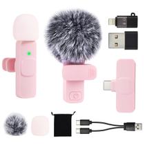 Mini microfone KZZOUY Wireless Lavalier para iPhone/Android Mini microfone KZZOUY Wireless Lavalier para iPhone/Android
