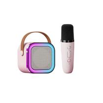 Mini Microfone Portátil e Alto-falante All-in-one Família K-song Wireles Bluetooth Áudio Ao Ar Livre (rosa)