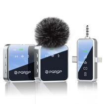 Mini microfone PQRQP 3 em 1 para iPhone, Android, câmera