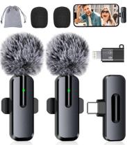 Mini microfone sem fio ZOPPLM para iPhone - pacote com 2 lapelas