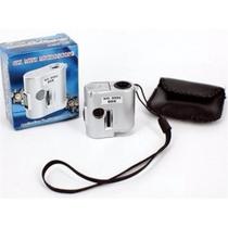 Mini microscopio lupa de bolso aumento 60x conta fios joalheiro relojoeiro