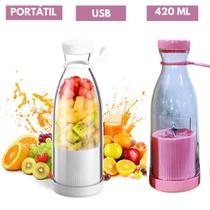 Mini Misturador Liquidificador Espremedor Elétrico Multifuncional Portátil Smoothie De Frutas Batedor 420ml