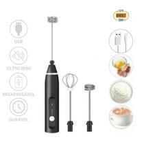 Mini Mixer Elétrico Super Potente 2 Batedores Recarregável USB