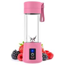 Mini Mixer Juice 320ml USB 6Lâminas Dia dos Namorados Rosa