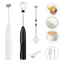 Mini Mixer Portátil Fuê Misturador Batedor De Bebidas Ovos Espumador De Leite Elétrico e Recarregável Cor Preto