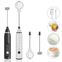 Mini Mixer Portatil Misturador Bebidas 2 em 1 Espumador Leite Fue Batedor Ovos Eletrico Recarregável