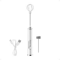 Mini Mixer Portátil Recarregável USB com 2 Batedores Inox e 5 Velocidades