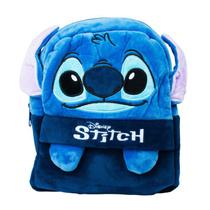 Mini mochila azul pelúcia stitch 26x22cm - disney