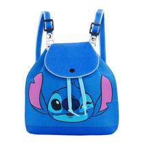 Mini mochila azul stitch piscando olho 19x9x19cm - disney