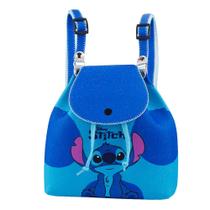 Mini Mochila Azul Stitch Sentado 19x9x19cm - Disney Mini Mochila Azul Stitch Sentado 19x9x19cm - Disney
