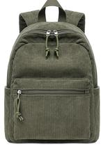 Mini mochila BTOOP Corduroy para mulheres e meninas Olive Casual Travel Mini mochila BTOOP Corduroy para mulheres e meninas Olive Casual Travel