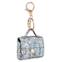 Mini mochila com chaveiro, bolsa de couro elegante