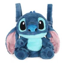 Mini Mochila de Costas 2 em 1 Bolsa Pelúcia Stitch Disney