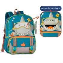 Mini Mochila De Costas Tubarão Infantil Escolar Meninos Mini Mochila De Costas Tubarão Infantil Escolar Meninos