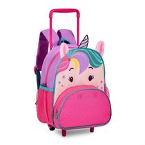 Mini Mochila De Rodinha Infantil Escolar 33cm Pets Unicórnio