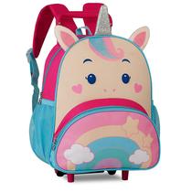 Mini Mochila De Rodinha Infantil Escolar Unicórnio Pets