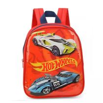 Mini Mochila Escolar De Costas Passeio Menino Hot Wheels