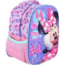 Mini Mochila Escolar Xeryus Minnie Disney Lilás 10l 3d 10954
