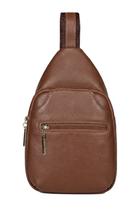 Mini mochila feminina transversal de couro liso Jenny